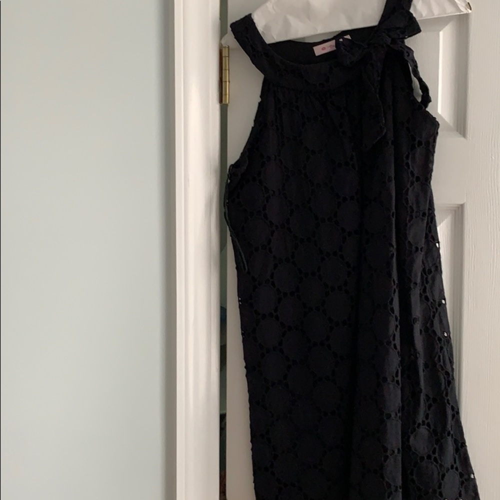 Black eyelet dress